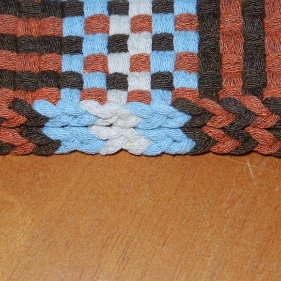 Set of 2 Handmade Artisan Cotton Woven Loomed Santa Fe Potholders Trivets - Picture 3 of 6